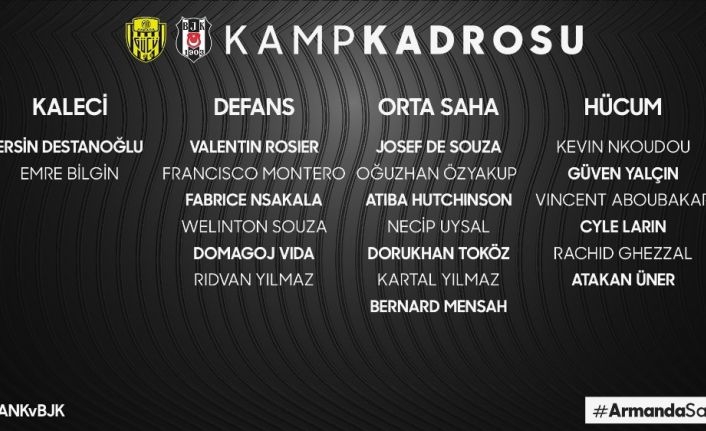 Beşiktaş’ta Ankaragücü maçının kamp kadrosu belli oldu