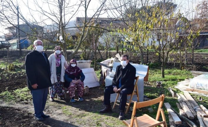 Çan’da evi yanan vatandaşa konteynır kuruldu