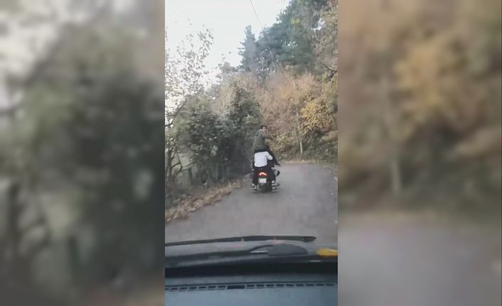 Sokağa çıkma kısıtlamasını 1 motosiklete 6 kişi binerek deldiler