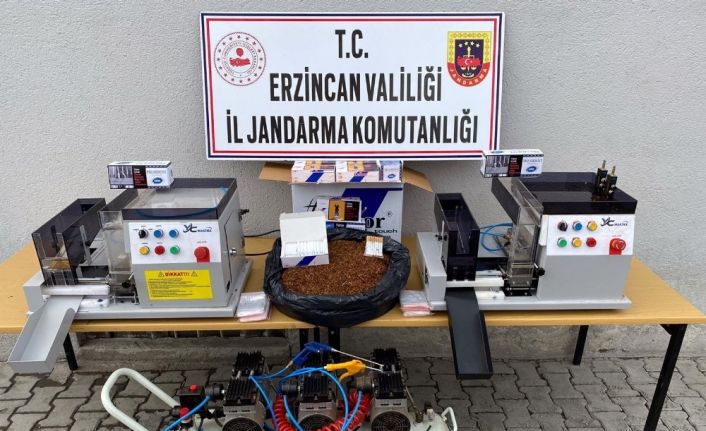 Erzincan’da kaçak sigara yapımında kullanılan malzemeler ele geçirildi