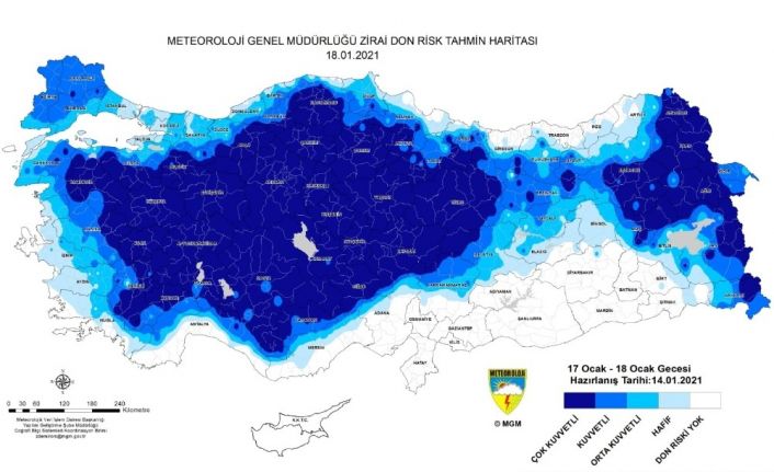 Meteorolojiden Bursa için ziraî don uyarısı