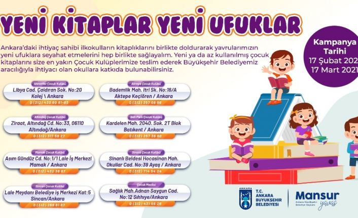 Ankara Büyükşehir Belediyesi’nden çocuklar için kitap kampanyası