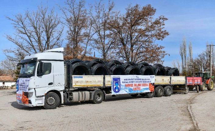 Ankara Büyükşehir Belediyesi’nden 12 mahalleye tarımsal sulama borusu desteği