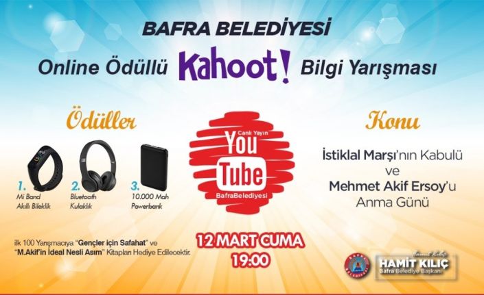 Bafra Belediyesi’nden genel kültür temalı ödüllü online bilgi yarışması