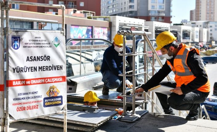 Başkent’teki asansör ve yürüyen merdivenlere bakım işlemi