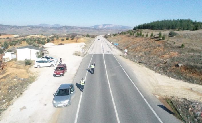 Bilecik İl Jandarma Komutanlığı’nın drone ile trafik denetimi