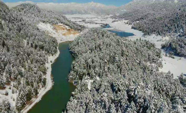 Kahramanmaraş’ta kartpostallık kar manzaraları