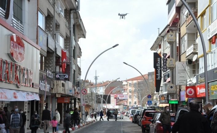 Karaman polisinden drone ile korona virüs denetimi