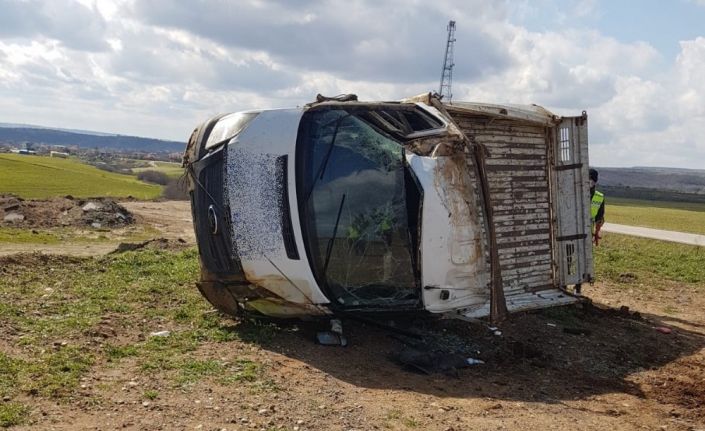 Malkara’da kamyonet takla attı: 1 yaralı