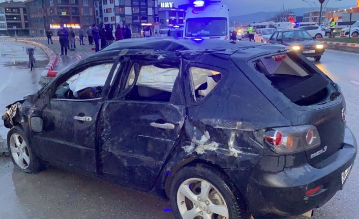 Polisin dur ihtarına uymayan sürücü takla attı