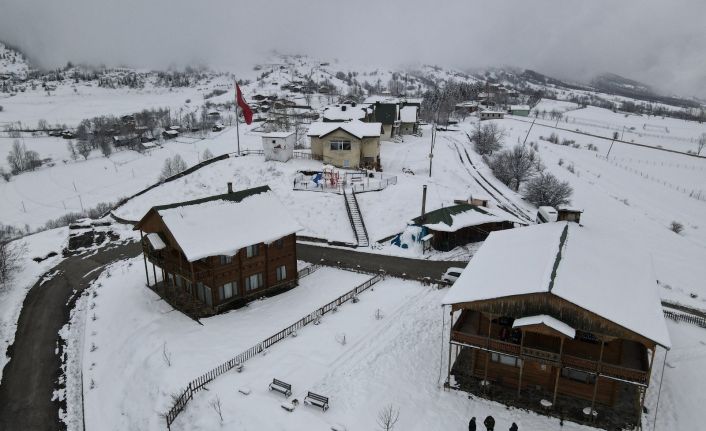 Sakin şehir Şavşat’tan kartpostallık kar manzaraları