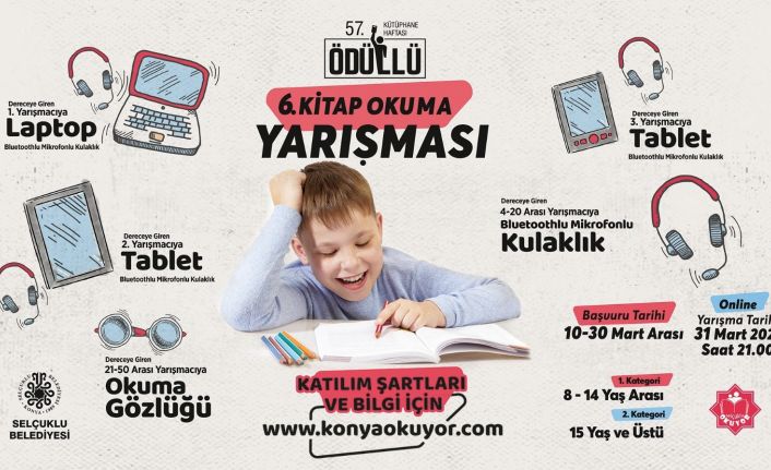 Selçuklu Belediyesi online kitap okuma yarışmasına başvuruda son 2 gün