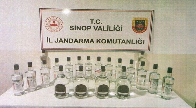 Sinop’ta 24 litre etil alkol ele geçirildi