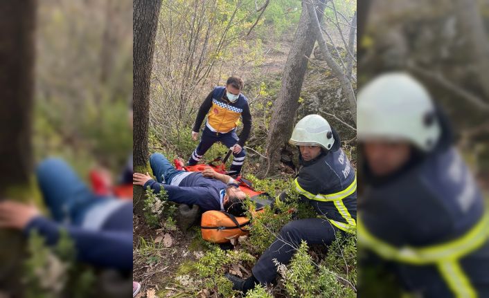 Kayalıklardan düşen vatandaş kurtarıldı