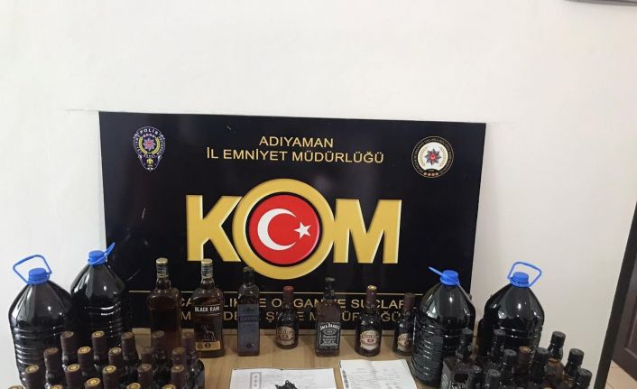 Adıyaman’daki tefecilik operasyonunda sahte içki ele geçirildi