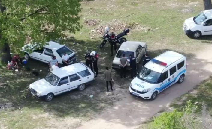 Kırklareli’de kapanmayı delip piknik yapanlar drone ile tespit edildi