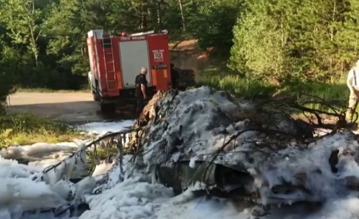 Bursa’da yangın söndürmede ilginç yöntem