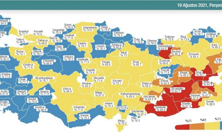 Samsun aşılamada ‘mavi’ kategoriye geçti