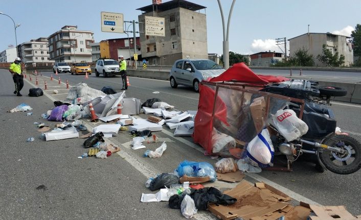 Samsun’da otomobil üç tekerli motosiklete çarptı: 1 yaralı