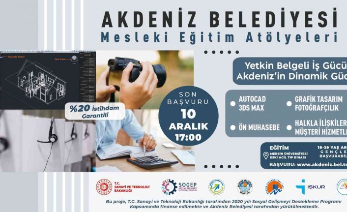 Akdeniz Belediyesi Mesleki Eğitim Atölyelerine başvurular başladı