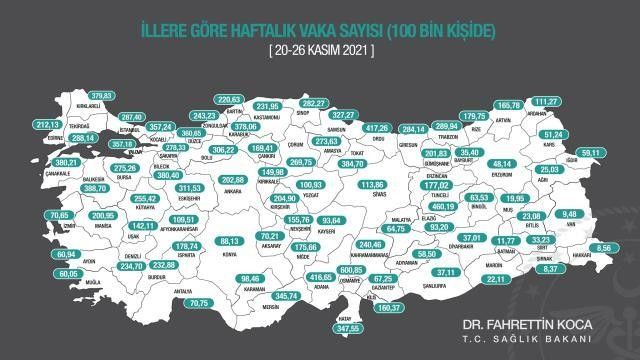 Bilecik vaka sayısı en çok artan 10 il arasına girdi