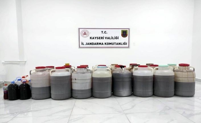 Kayseri’de 495 litre kaçak alkol ele geçirildi