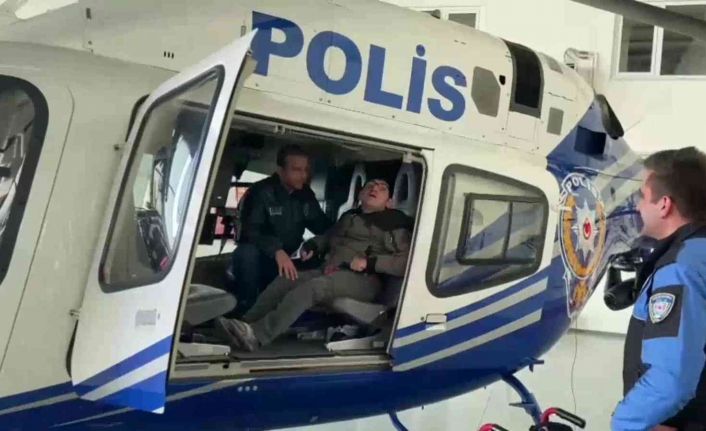 Polis helikopterine binen engelli vatandaş, hayalini gerçekleşti