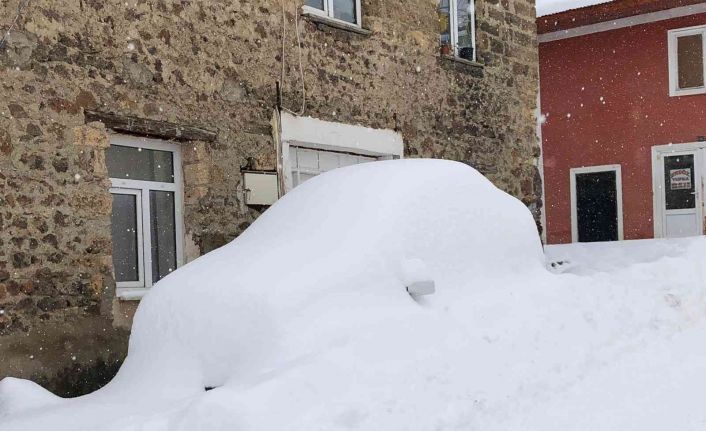 Kar kalınlığı 40 santimetreye ulaştı, araçlar karın altında kayboldu