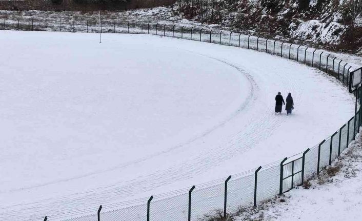 Soğuğa aldırış etmeden stadyumda yürüyüşe çıktılar, görenleri şaşırttılar