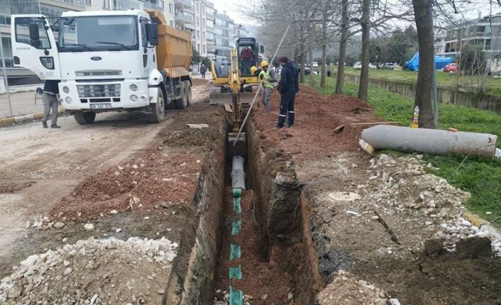 Erdek’te kanalizasyon çalışmaları bitmek üzere