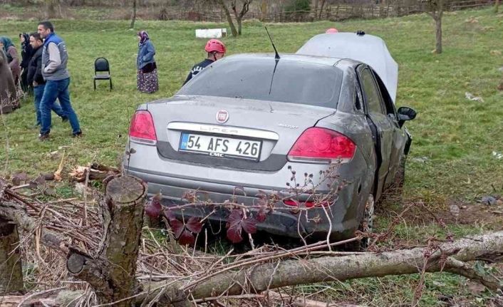 Kontrolden çıkan otomobil tarlaya uçtu: 1 yaralı