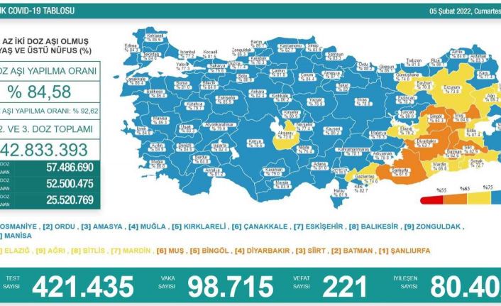 Son 24 saatte korona virüsten 221 kişi hayatını kaybetti