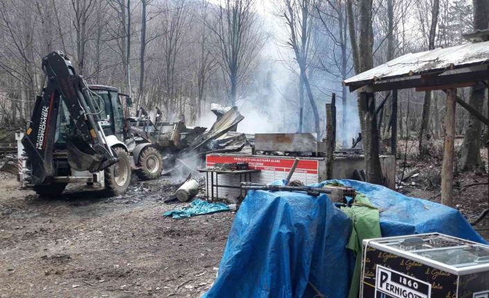 Yalova Kent Ormanı’ndaki ahşap işletme yanarak kül oldu