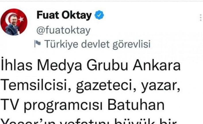 Cumhurbaşkanı Yardımcısı Oktay’dan Batuhan Yaşar için taziye mesajı