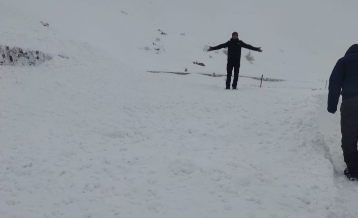 Derecik’te dağcıların olduğu yola çığ düştü