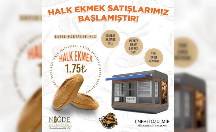 Niğde Belediyesi ekmek büfeleri hizmete alındı