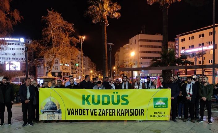 İsrail’in Mescid-i Aksa’ya yönelik çirkin saldırısı Denizli’de protesto edildi