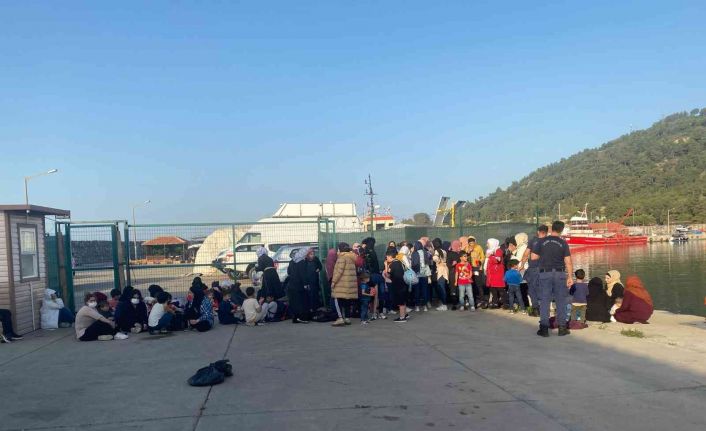 Denizde yakalanan düzensiz göçmenler karaya çıkarıldı