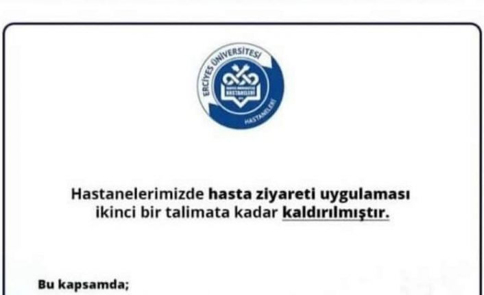 ERÜ hastaneleri ziyaretçi uygulamasını kaldırdı