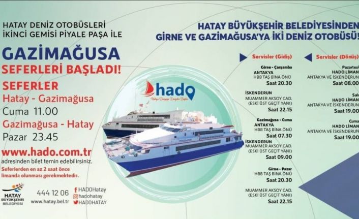 Hatay Deniz Otobüsü’nün Gazimağusa seferleri 5 Ağustos’ta başlıyor