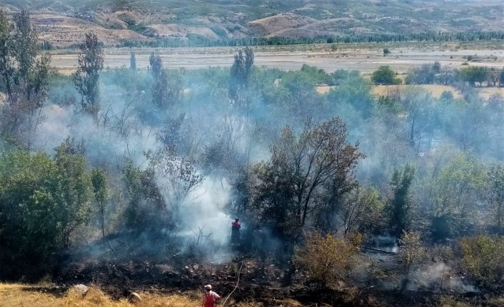 Üzümlü’de örtü yangını büyümeden söndürüldü