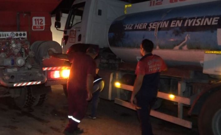 Burdur yangınında ekiplerin gece mesaisi