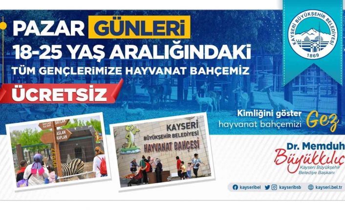 Hayvanat Bahçesi Pazar günü gençlere ücretsiz