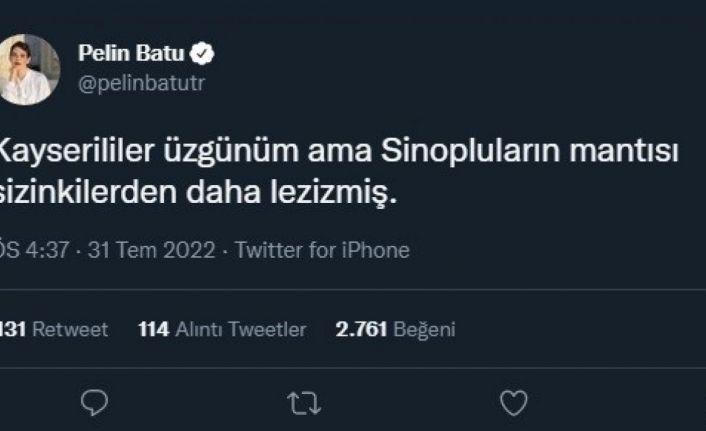 Oyuncu Pelin Batu’dan Kayserilileri üzecek paylaşım