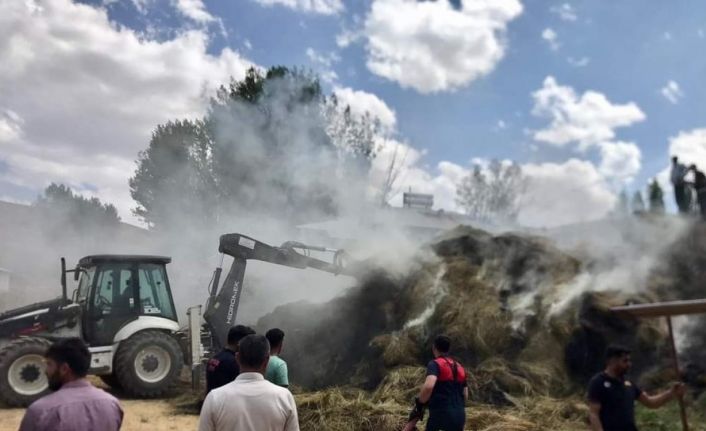 Saray’da samanlık yangını