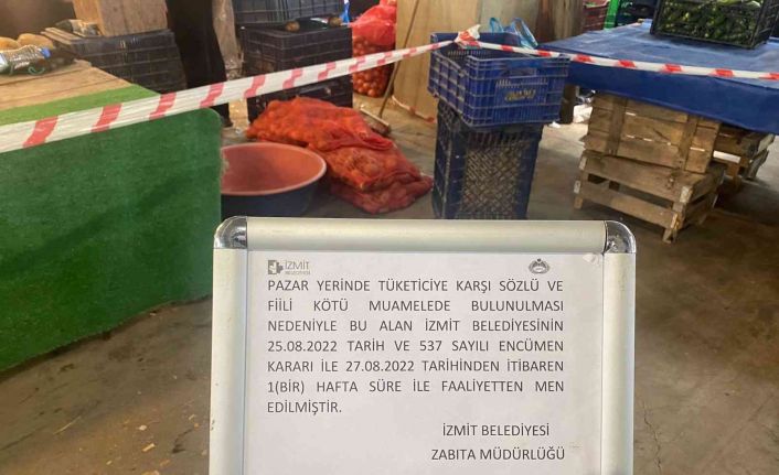 Vatandaşa kötü davranan pazarcıya bir hafta men