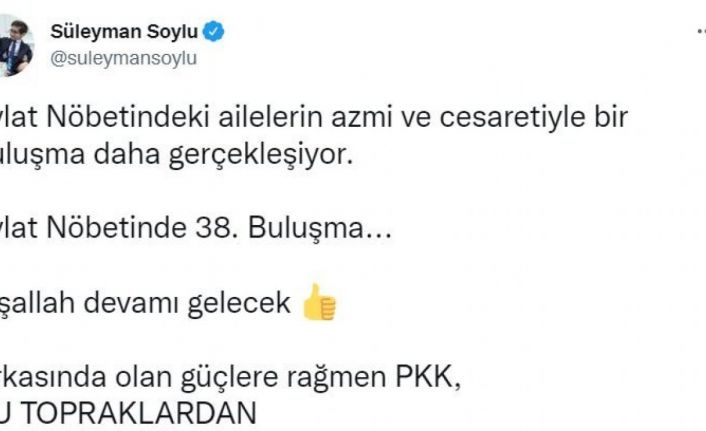 Bakan Soylu: “Arkasında olan güçlere rağmen PKK, bu topraklardan silinecek”