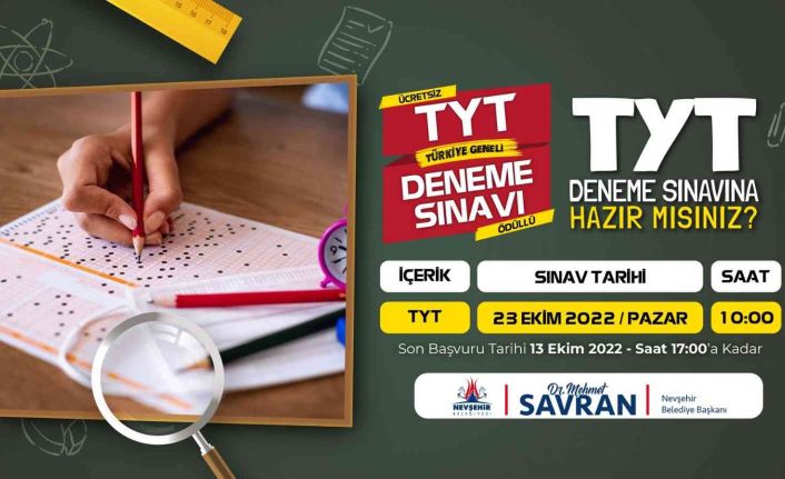 Nevşehir Belediyesinden ödüllü deneme sınavı