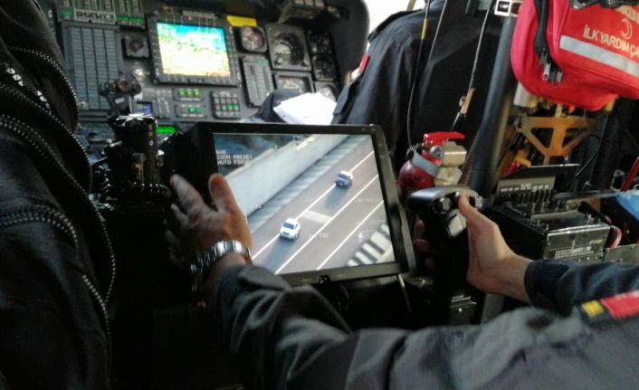 Ordu’da jandarma ekiplerinden helikopterli trafik denetimi