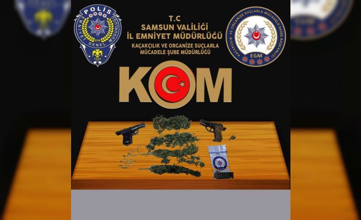 Samsun’da polis uyuşturucu ve silah ele geçirdi